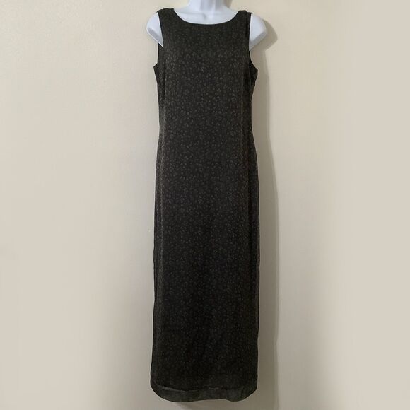 Vintage 90s Grunge Dark Romantic Feminine Witchy Sleeveless Maxi Dress Sz 10 - Picture 1 of 8